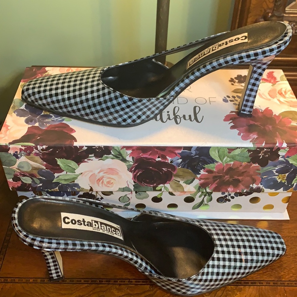 🏖️ Costa Blanca Checkered Shoes, Made in Spain, 7M